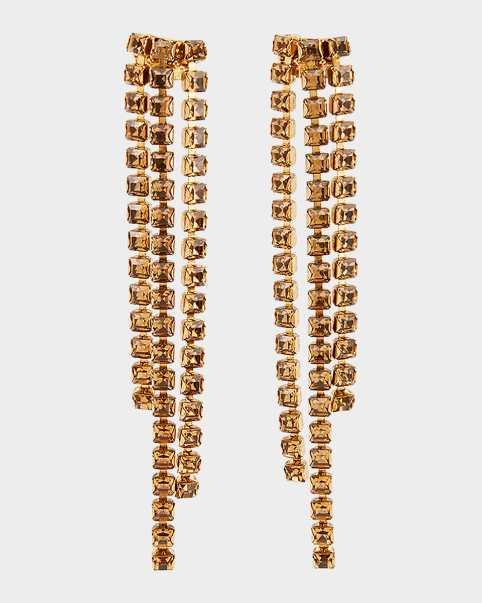 Square Crystal Fringe Earrings